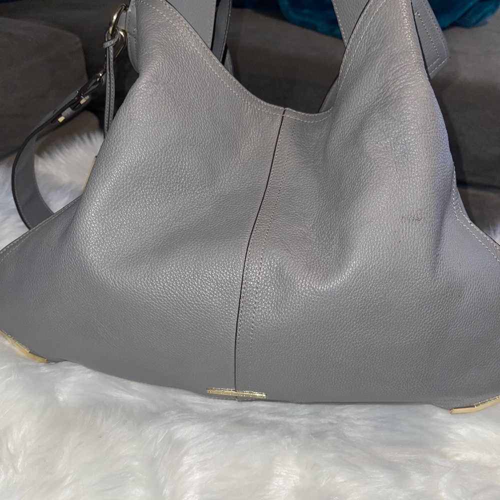 Vince Camuto large gray Leather Satchel